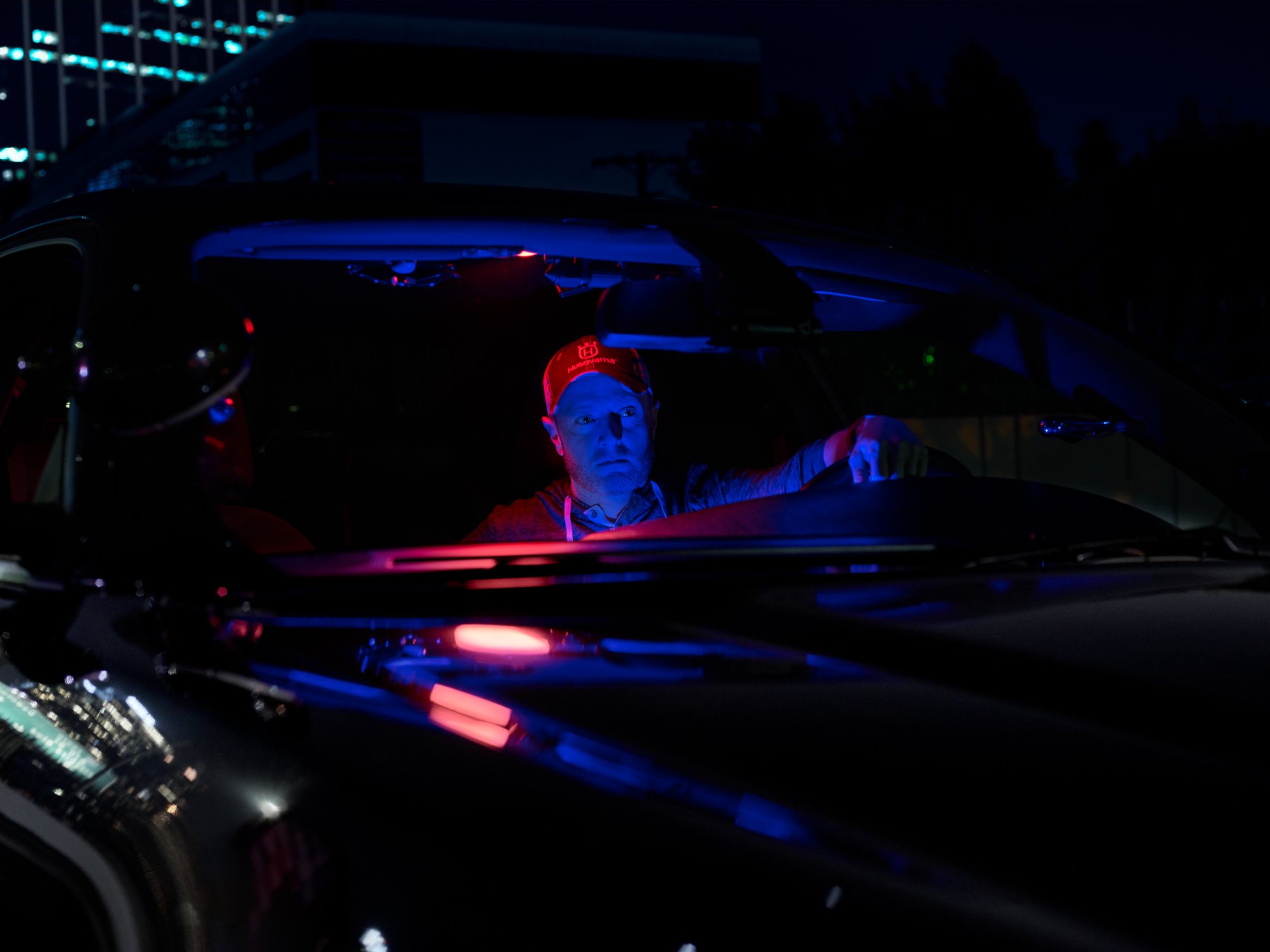 Howard Raishbrook, RMG News, on scene at night